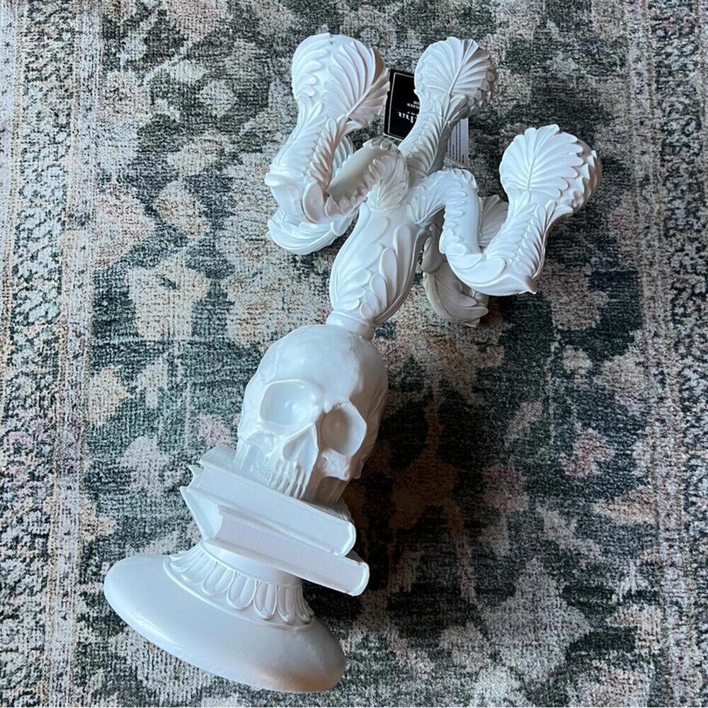 🆕 Whimsigoth Dark Academia Skull Candelabra Halloween Martha Stewart RARE HTF